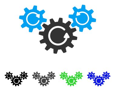 İletim tekerlekler döndürme düz simgesi