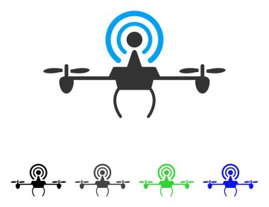WiFi Tekrarlayıcı dron düz simgesi