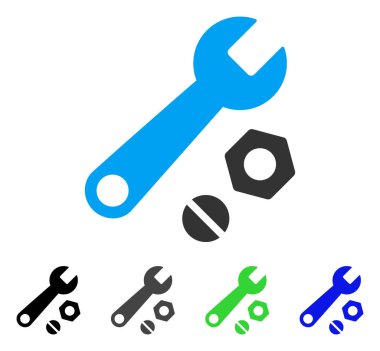 İngiliz anahtarı ve fındık düz simgesi