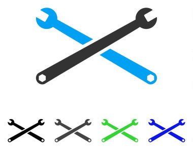 İngiliz anahtarları düz simgesi