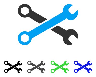 İngiliz anahtarları düz simgesi