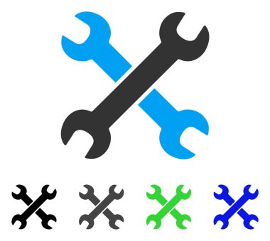 İngiliz anahtarları düz simgesi