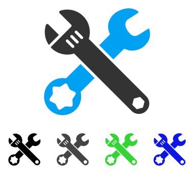 İngiliz anahtarları düz simgesi