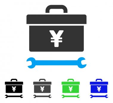 Yen araç kutusu düz simgesi
