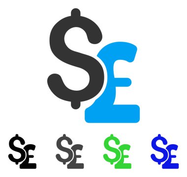 Dolar ve Lirası düz simgesi