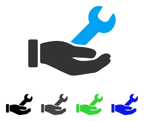 Klucz usługi ikona dłoni płaskie — Wektor stockowy