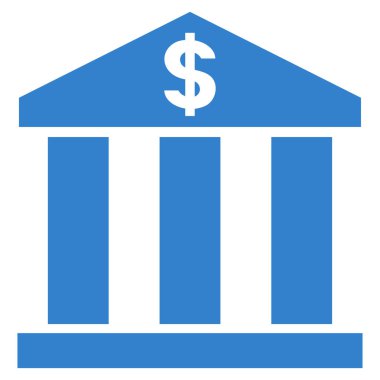 Banka Binası düz vektör simgesi