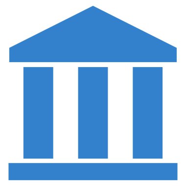 Banka Binası düz vektör simgesi