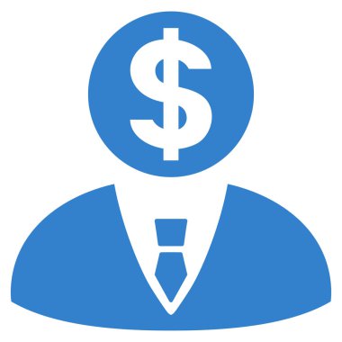 Bankacı düz vektör simgesi