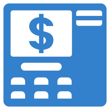 Doları Atm düz vektör simgesi