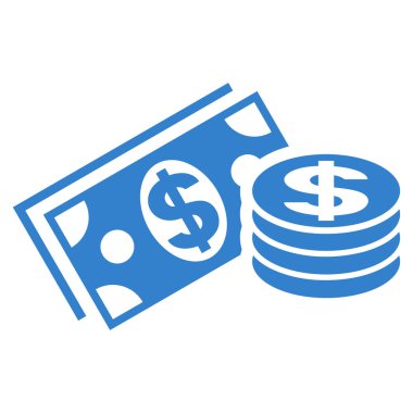 Doları nakit düz vektör simgesi