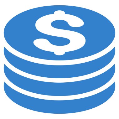 Doları para yığını düz vektör simgesi