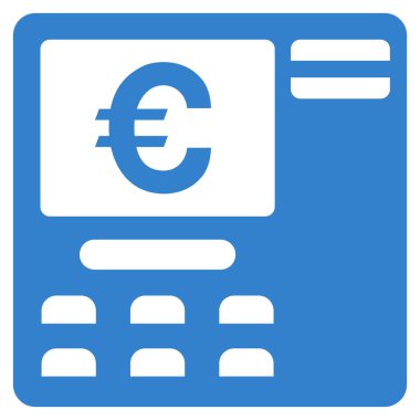 Euro Atm düz vektör simgesi