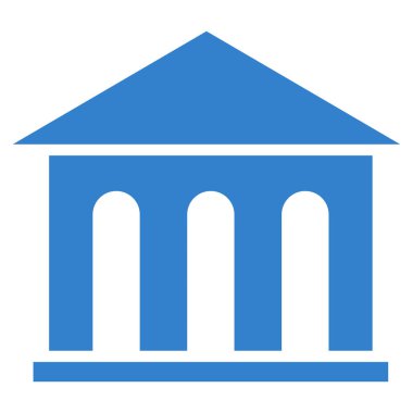 Müze binası düz vektör simgesi