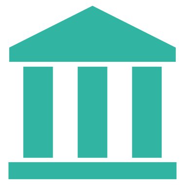 Banka Binası düz vektör simgesi