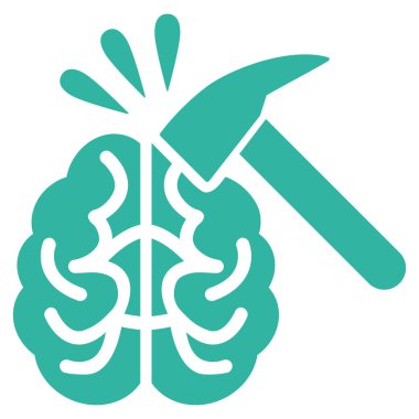 Beyin etkisi düz vektör simgesi