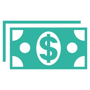 Doları banknot düz vektör simgesi