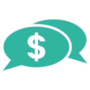Doları sohbet düz vektör simgesi