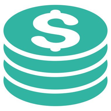 Doları para yığını düz vektör simgesi