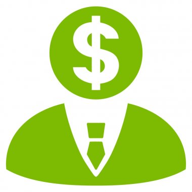 Bankacı düz vektör simgesi