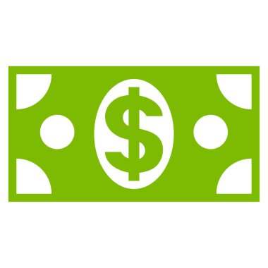 Doları banknot düz vektör simgesi