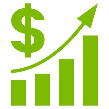 Doları Bar grafik eğilim düz vektör simgesi