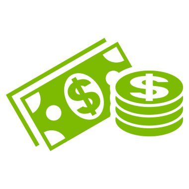 Doları nakit düz vektör simgesi