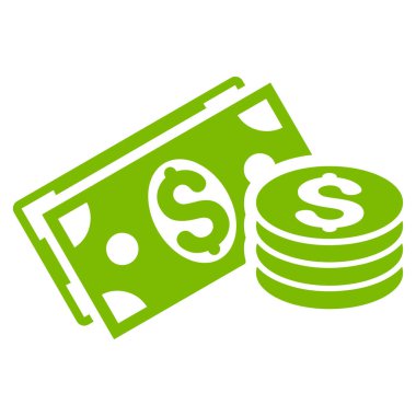 Doları nakit düz vektör simgesi