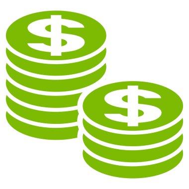 Doları para yığınları düz vektör simgesi