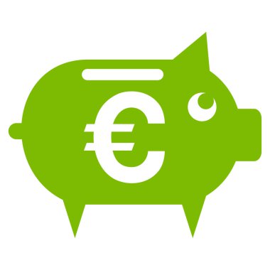 Euro kumbara düz vektör simgesi