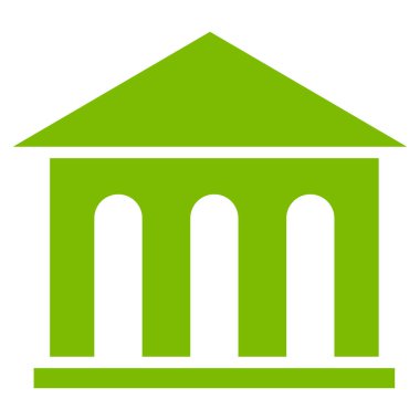 Müze binası düz vektör simgesi