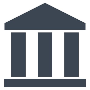 Banka Binası düz vektör simgesi