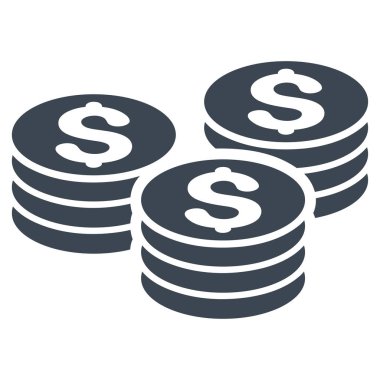 Doları para yığınları düz vektör simgesi