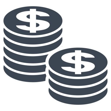 Doları para yığınları düz vektör simgesi