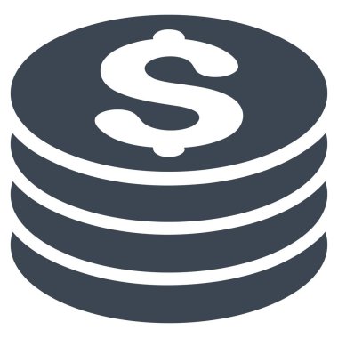 Doları para yığını düz vektör simgesi