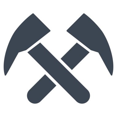 İş çekiç düz vektör simgesi