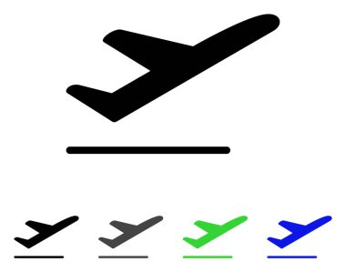 Uçak kalkış düz simgesi