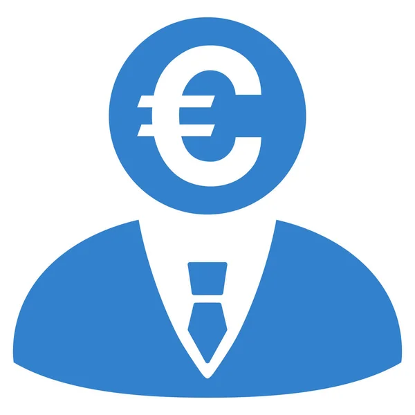 Euro Banker Flat Vector Icono — Vector de stock