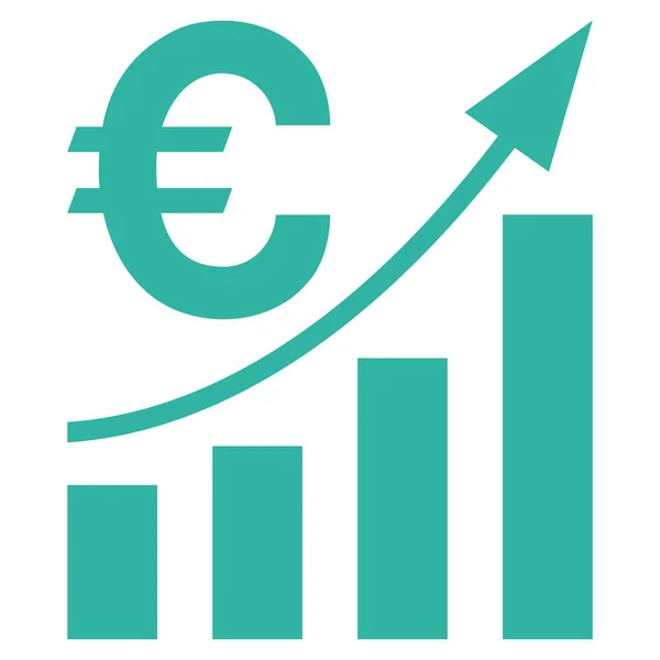 Euro Bar grafiek Trend platte Vector Icon — Stockvector