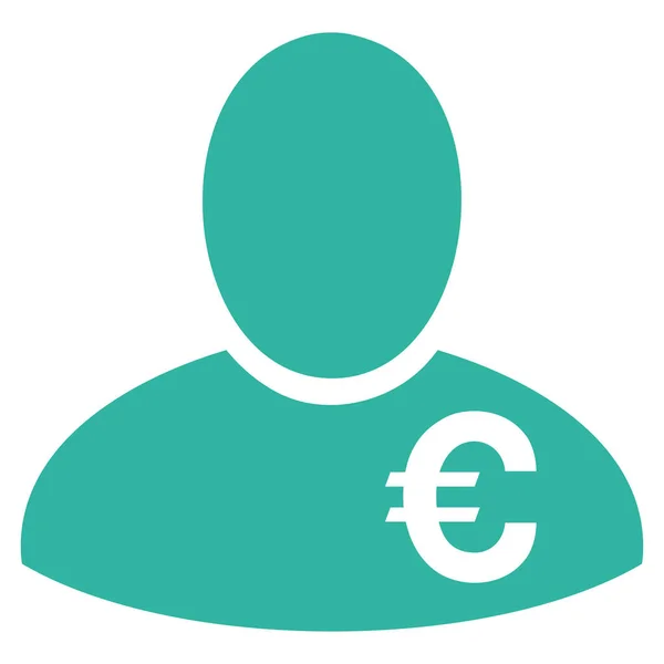 Euro pénzember lapos Vector Icon — Stock Vector