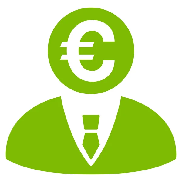 Euro Banker Flat Vector Icono — Archivo Imágenes Vectoriales