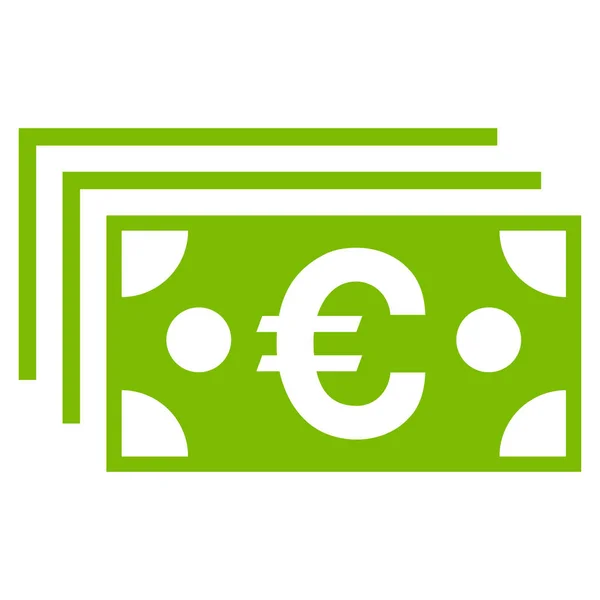 Billetes en euros Vector plano Icono — Archivo Imágenes Vectoriales