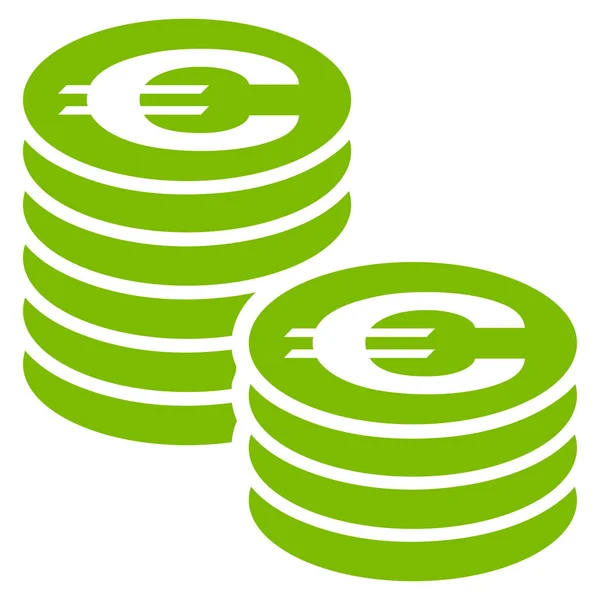 Euro munt kolommen platte Vector Icon — Stockvector