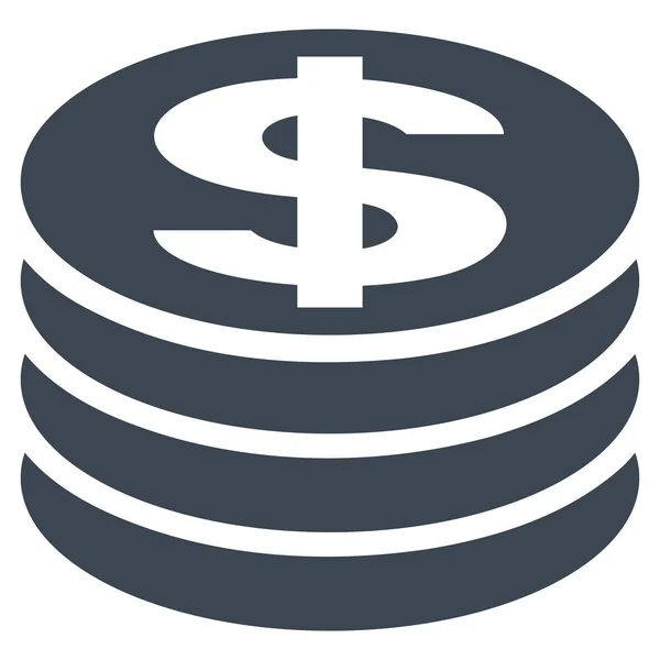 Dollar munt kolom platte Vector Icon — Stockvector