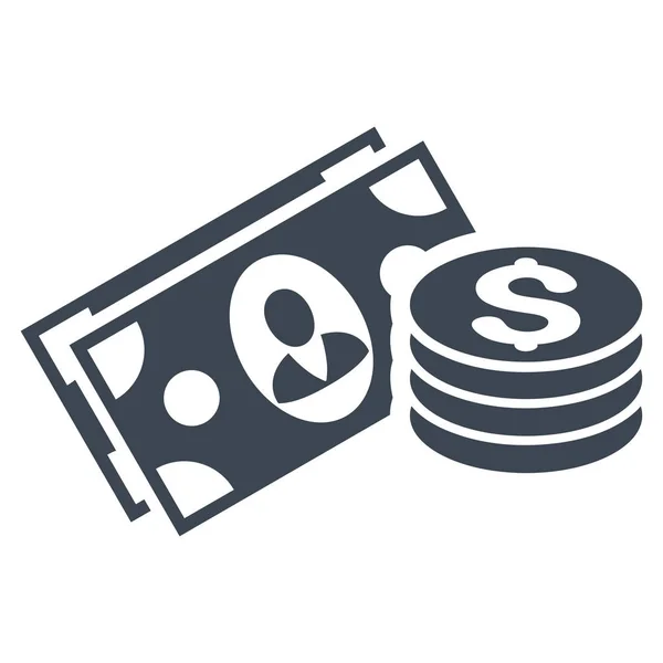 Icône de vecteur plat d'argent comptant — Image vectorielle