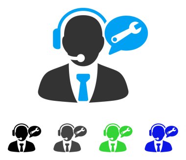 Hizmet Yöneticisi ileti düz simgesi