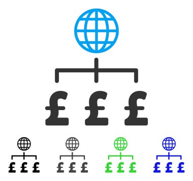 Küresel Pound ödeme düz simgesi