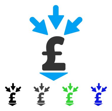 Pound ödeme düz simgesi entegre