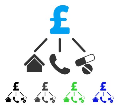 Hayat Lirası giderleri düz simgesi