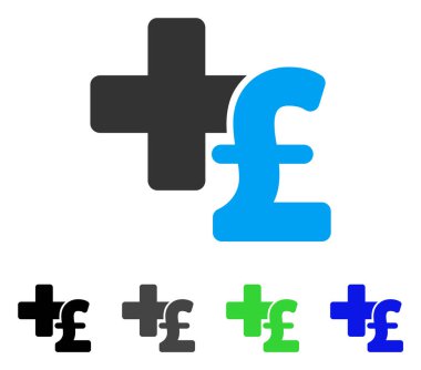 Tıbbi Lirası iş düz simgesi